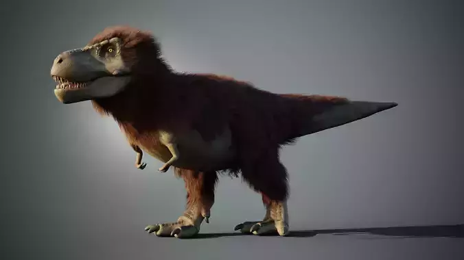 Tyrannosaurus Rex with feathers Low-poly 3D model