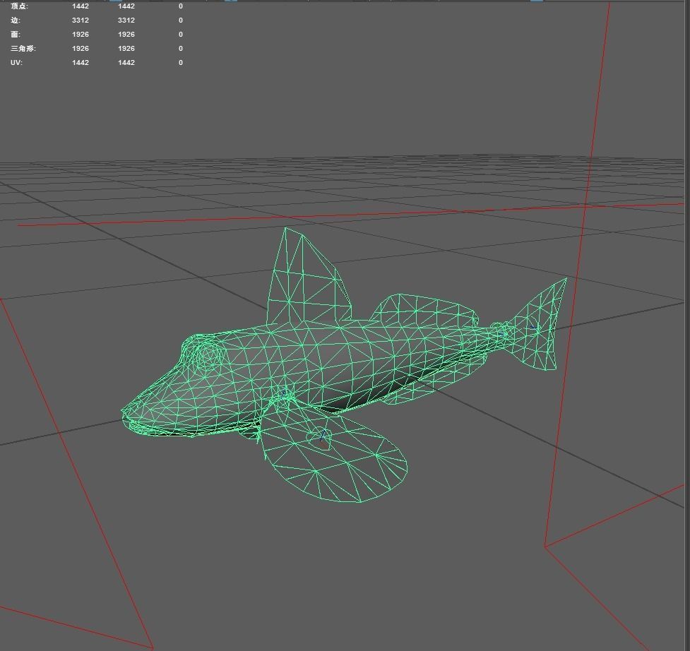 Bass fish Low-poly 3D model_6