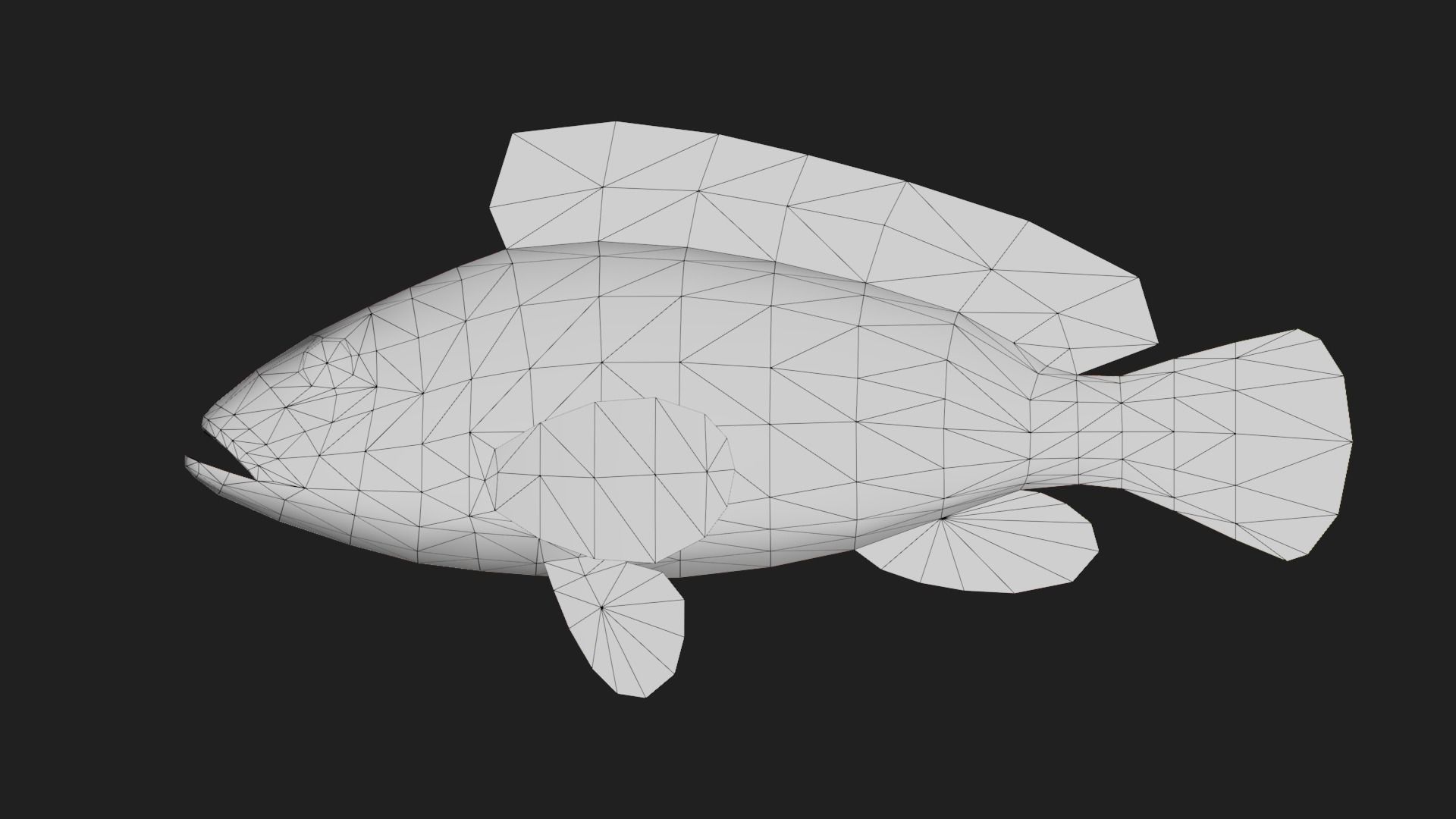 Bass fish Low-poly 3D model_1