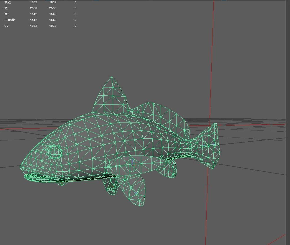 Bass fish Low-poly 3D model_6