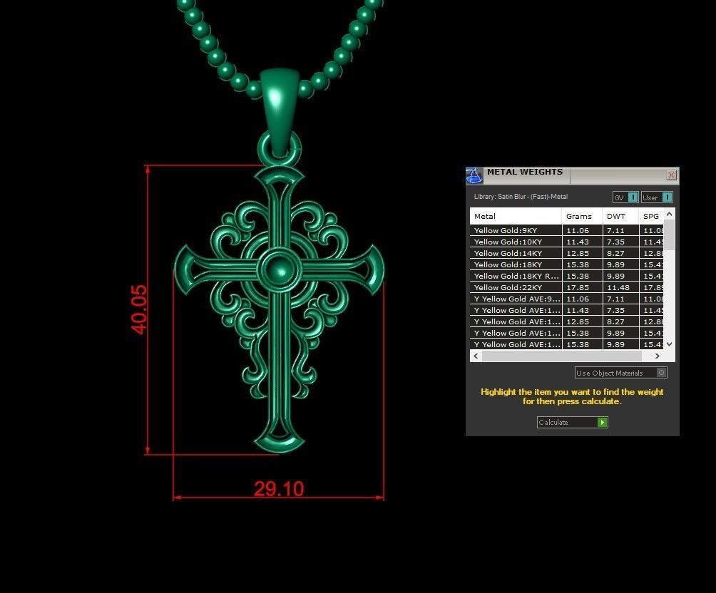 Cross Pendant Jesus Christ CP 27 3D model_4