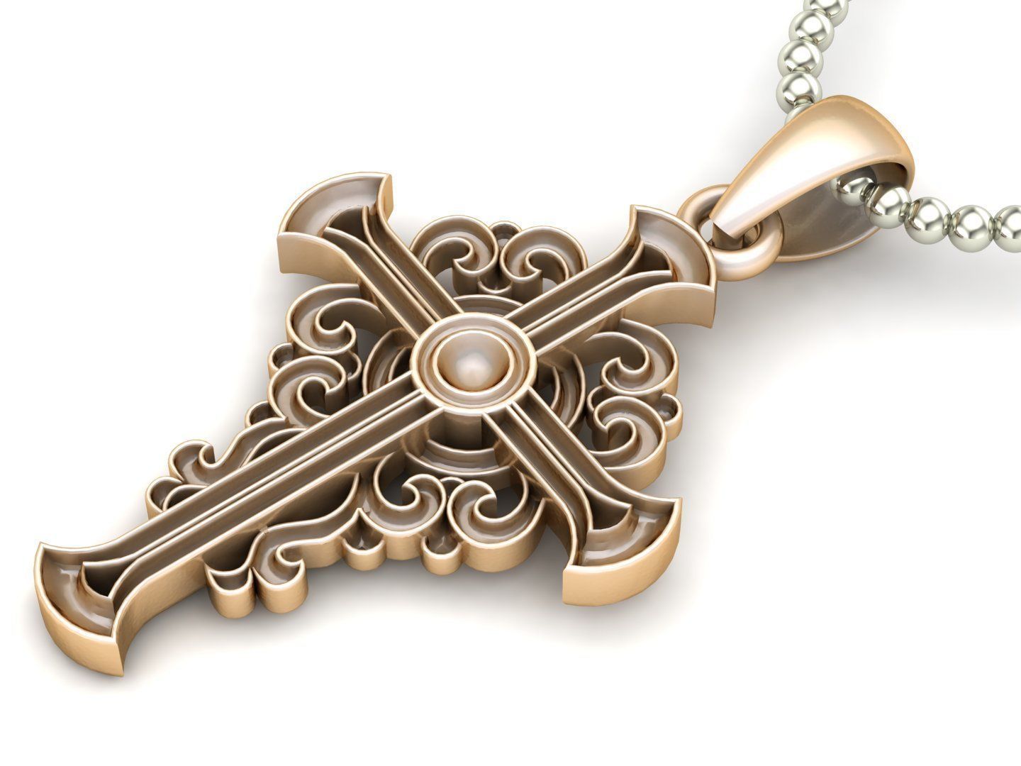 Cross Pendant Jesus Christ CP 27 3D model_2