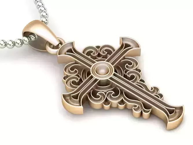 Cross Pendant Jesus Christ CP 27 3D model