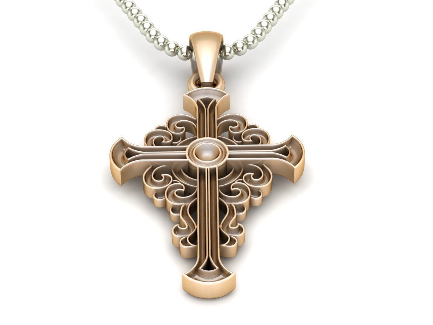 Cross Pendant Jesus Christ CP 27 3D model_1