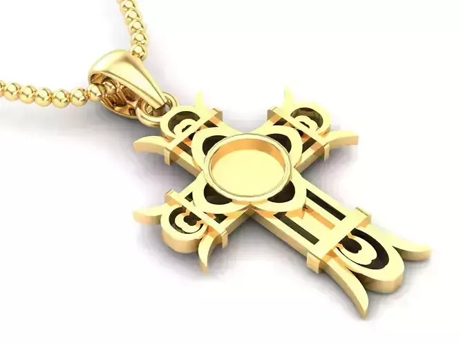 Cross Pendant Jesus Christ CP 21 3D model