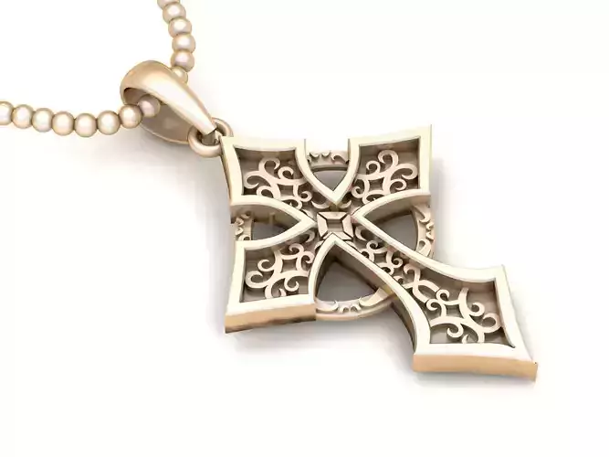 Cross Pendant Jesus Christ CP 17 3D model