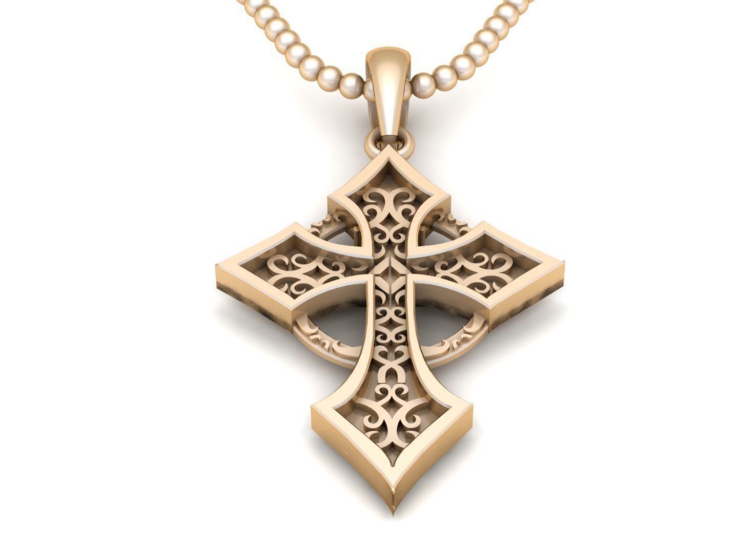 Cross Pendant Jesus Christ CP 17 3D model_1