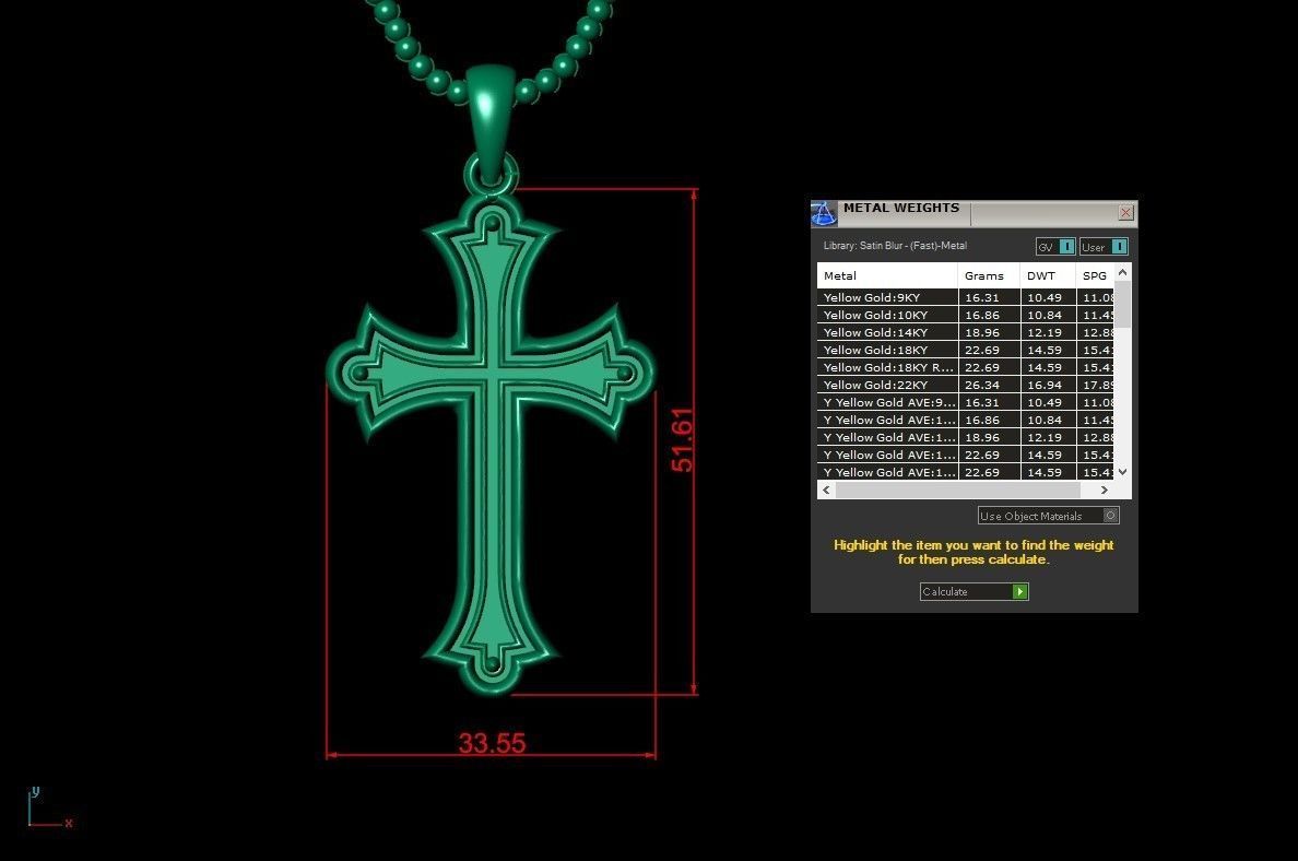 Cross Pendant Jesus Christ CP 10 3D model_4