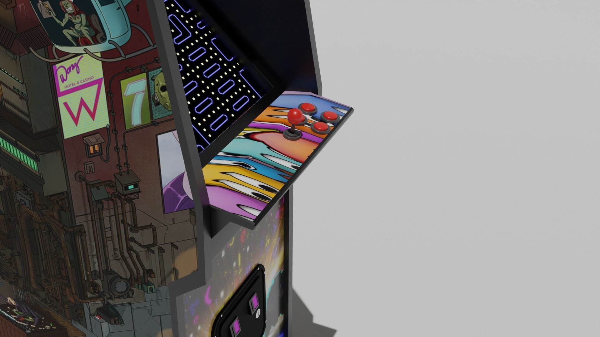 Arcade Gaming Machine Low-poly 3D model_2