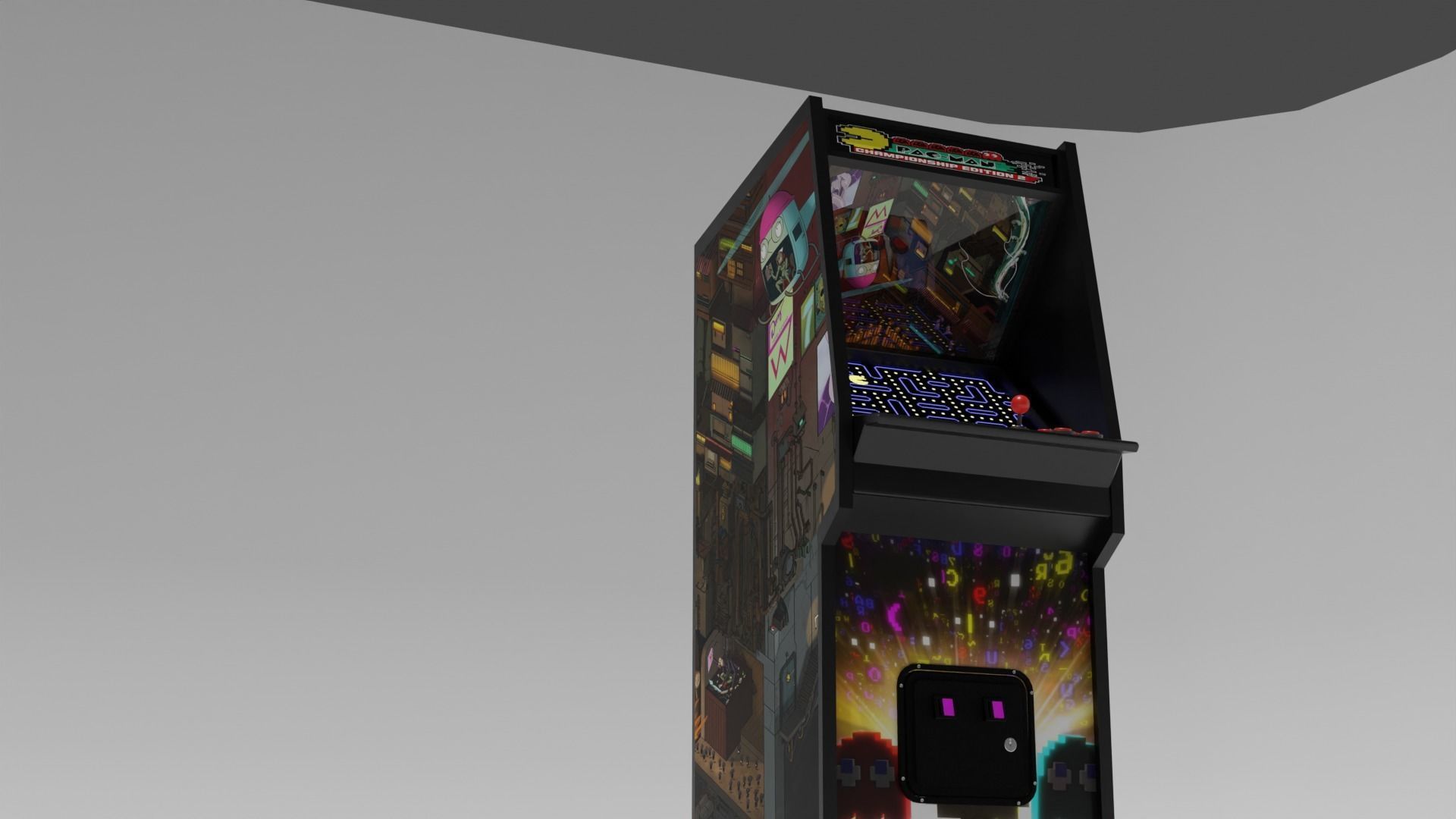 Arcade Gaming Machine Low-poly 3D model_3