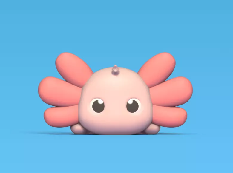 Axolotl Lying Down 3D print model_0