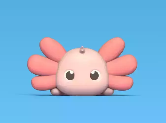 Axolotl Lying Down 3D print model