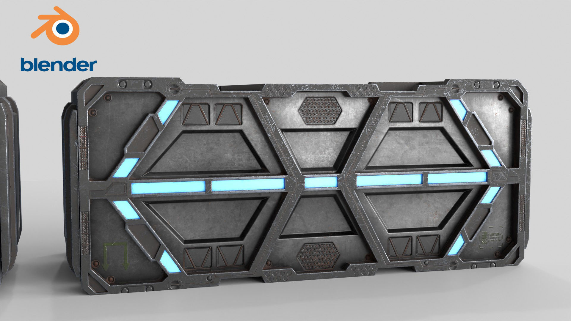 Sci-fi Container set of 3 V3 Low-poly 3D model_23