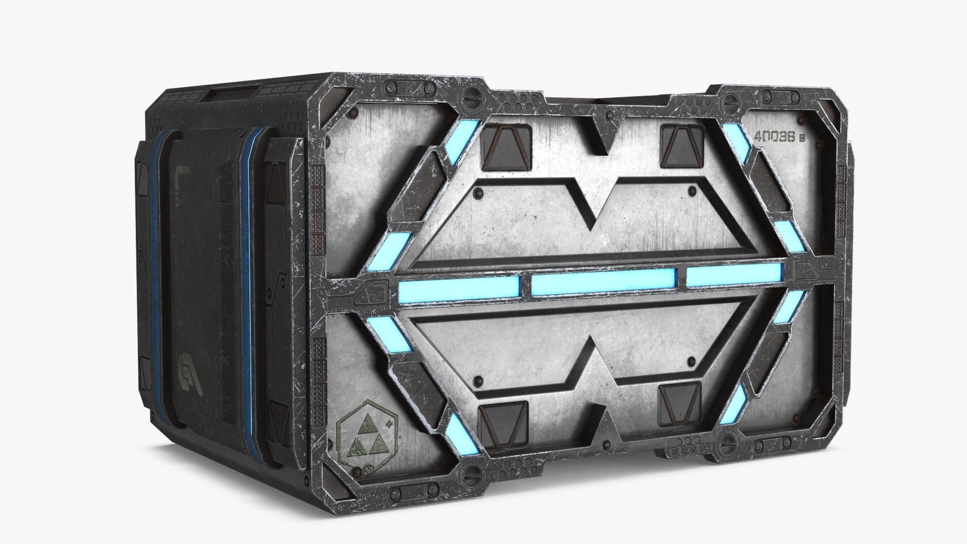 Sci-fi Container set of 3 V3 Low-poly 3D model_6