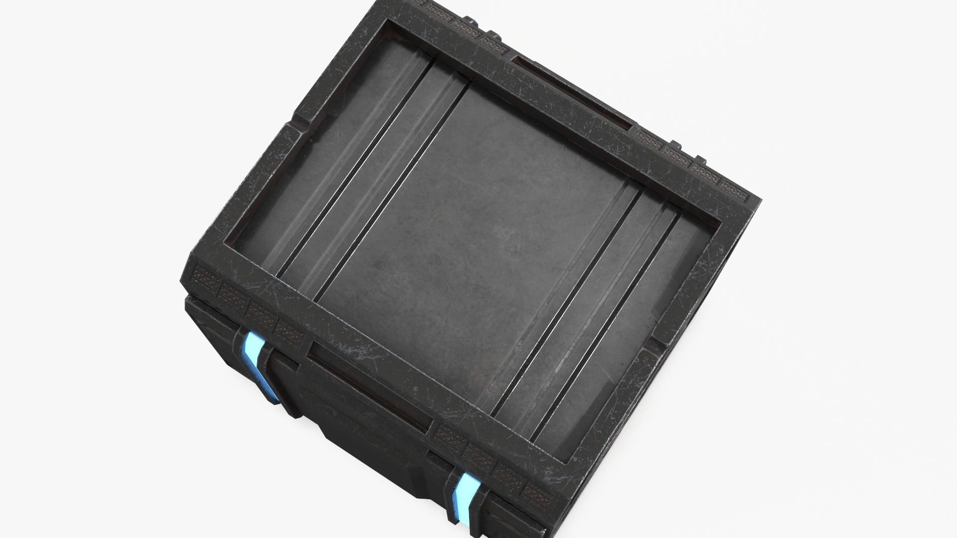 Sci-fi Container set of 3 V3 Low-poly 3D model_12