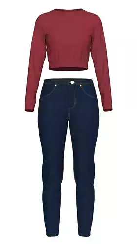 Jeans and Top 3D model