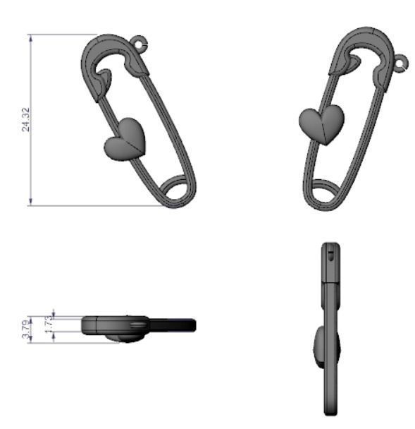 love Pendant 3D print model_2