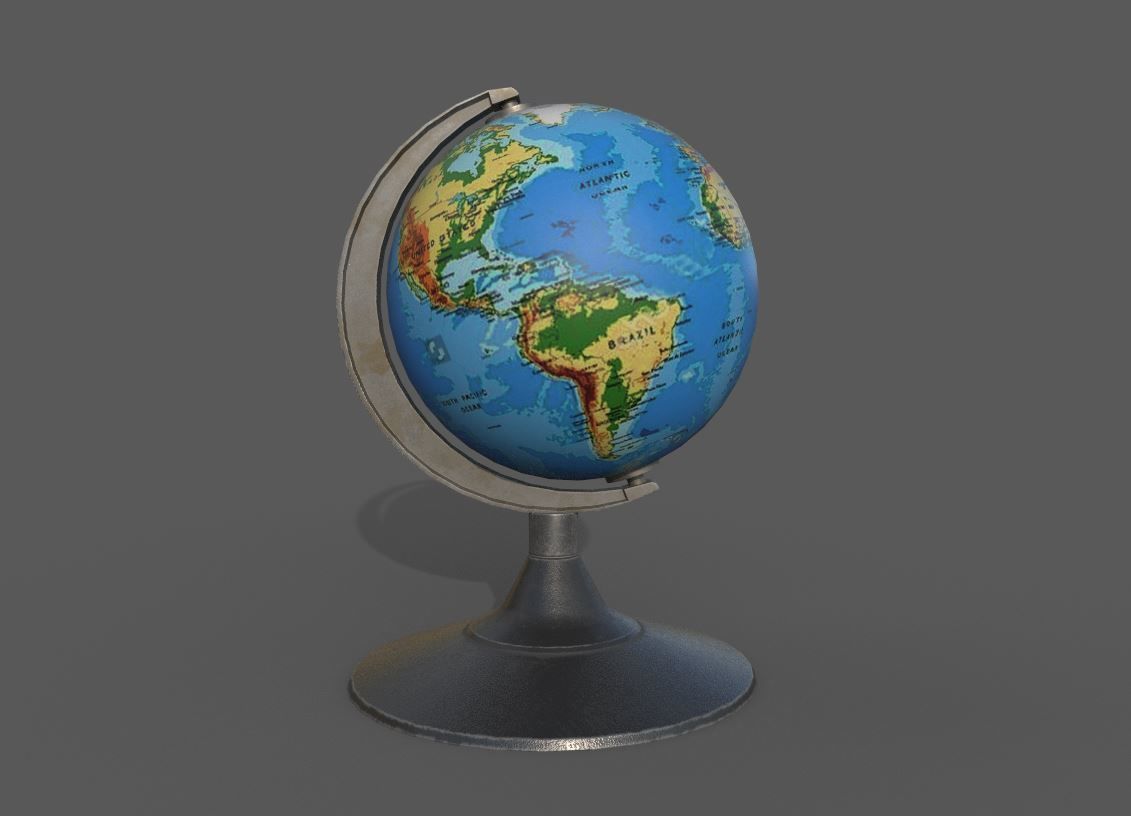 Desk Globe model  Low-poly 3D model_5