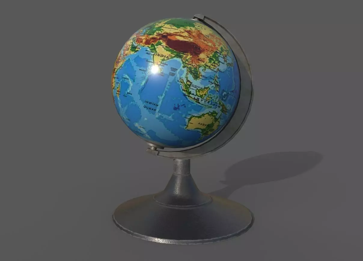 Desk Globe model  Low-poly 3D model_0