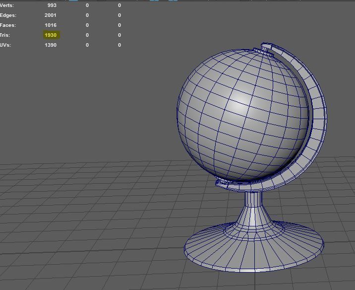 Desk Globe model  Low-poly 3D model_13