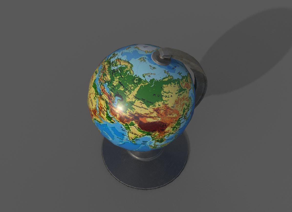 Desk Globe model  Low-poly 3D model_8
