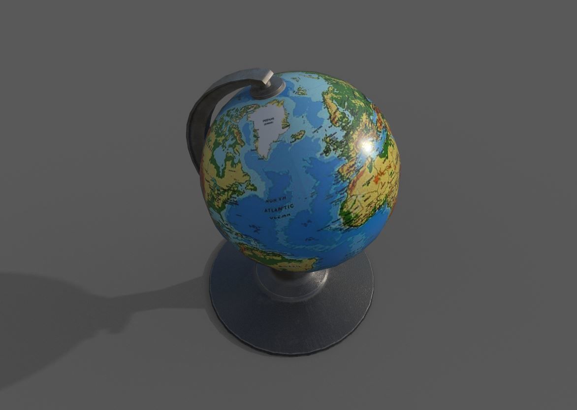 Desk Globe model  Low-poly 3D model_6