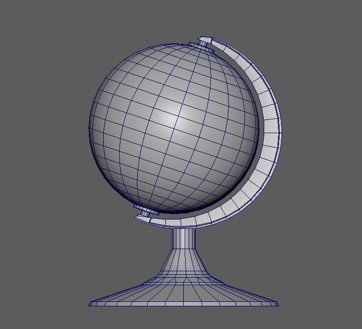 Desk Globe model  Low-poly 3D model_11
