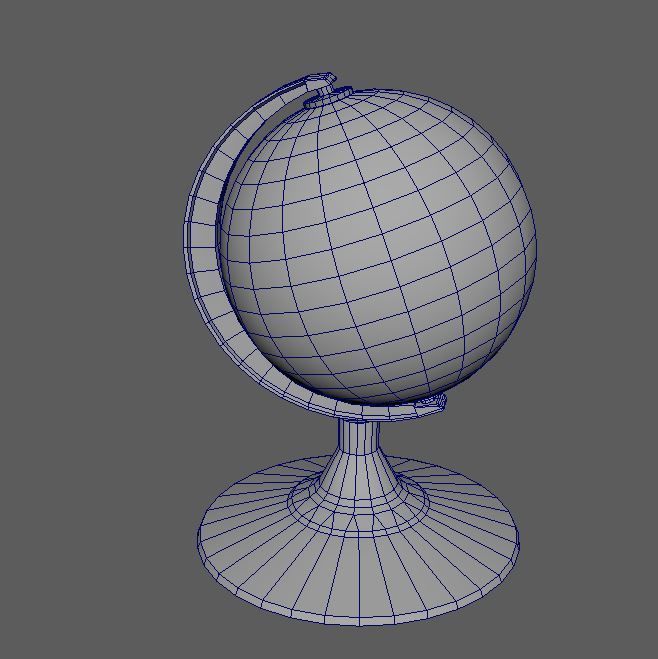 Desk Globe model  Low-poly 3D model_12