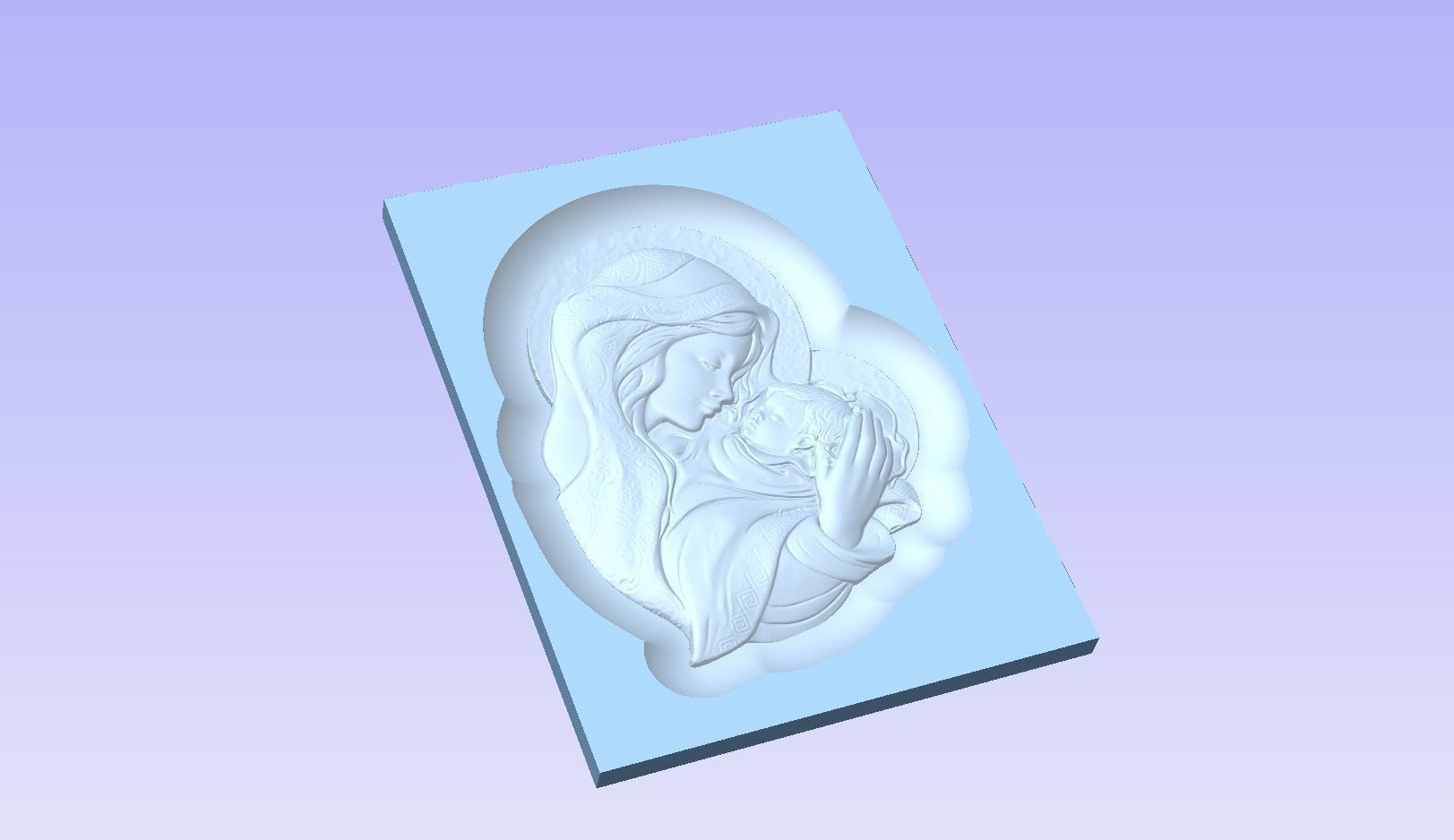 Mary with child 3D model_2