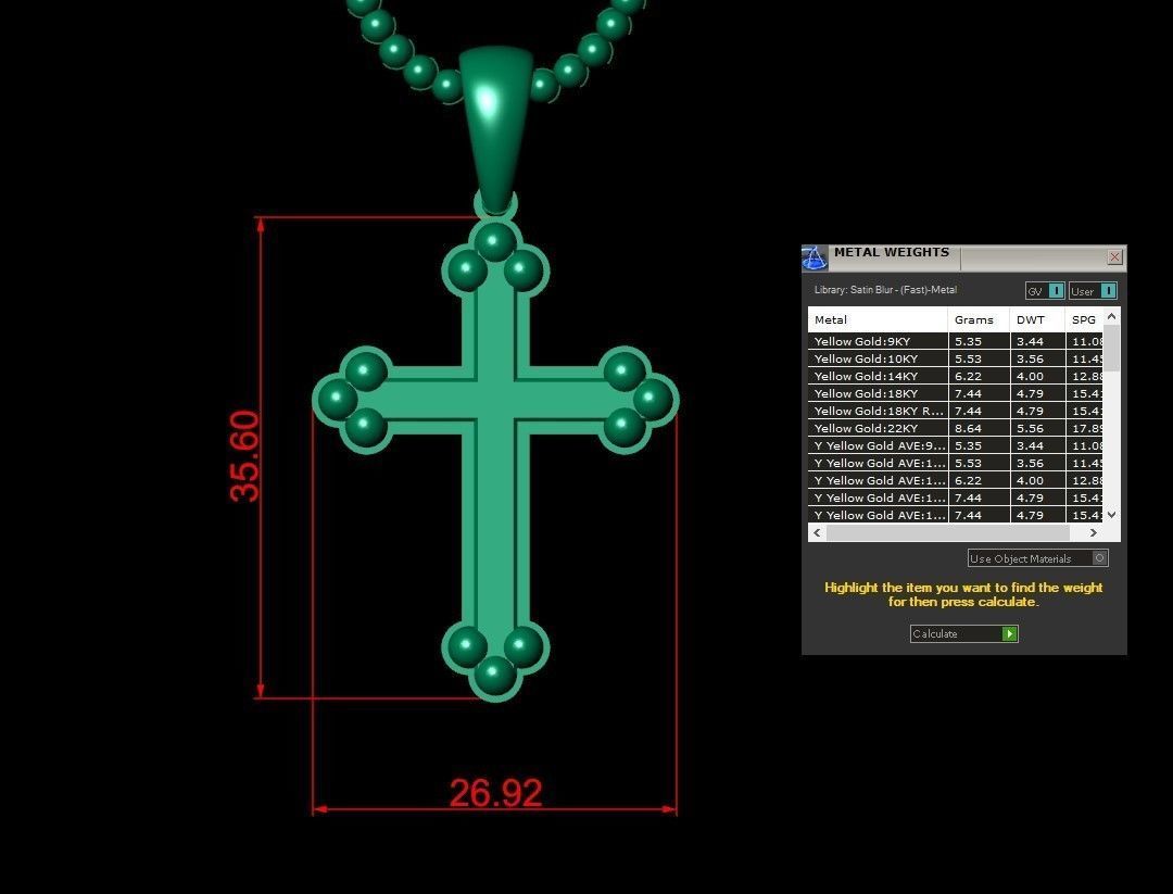 Cross Pendant Jesus Christ CP 34 3D model_4