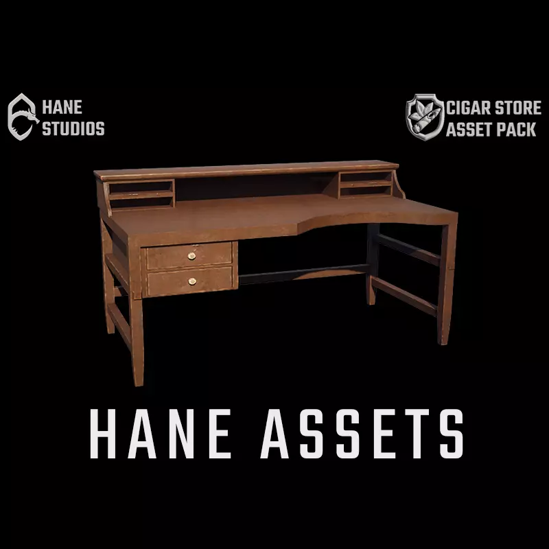 Vintage Desk - Workshop - Classic Low-poly 3D model_0