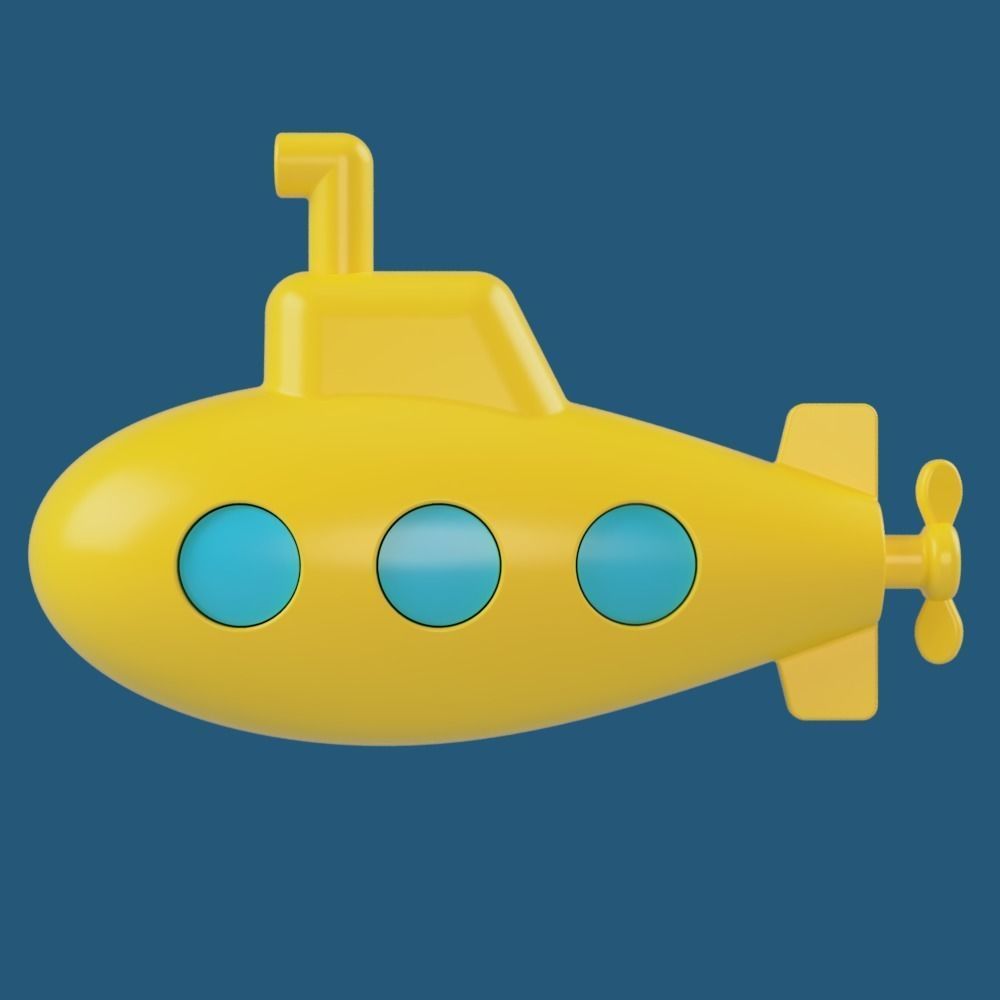 Sub-marin toy 3D print model_1