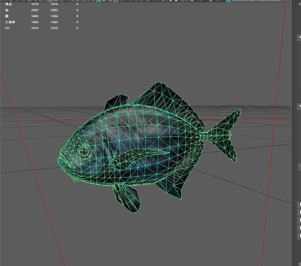 Trevally Low-poly 3D model_2