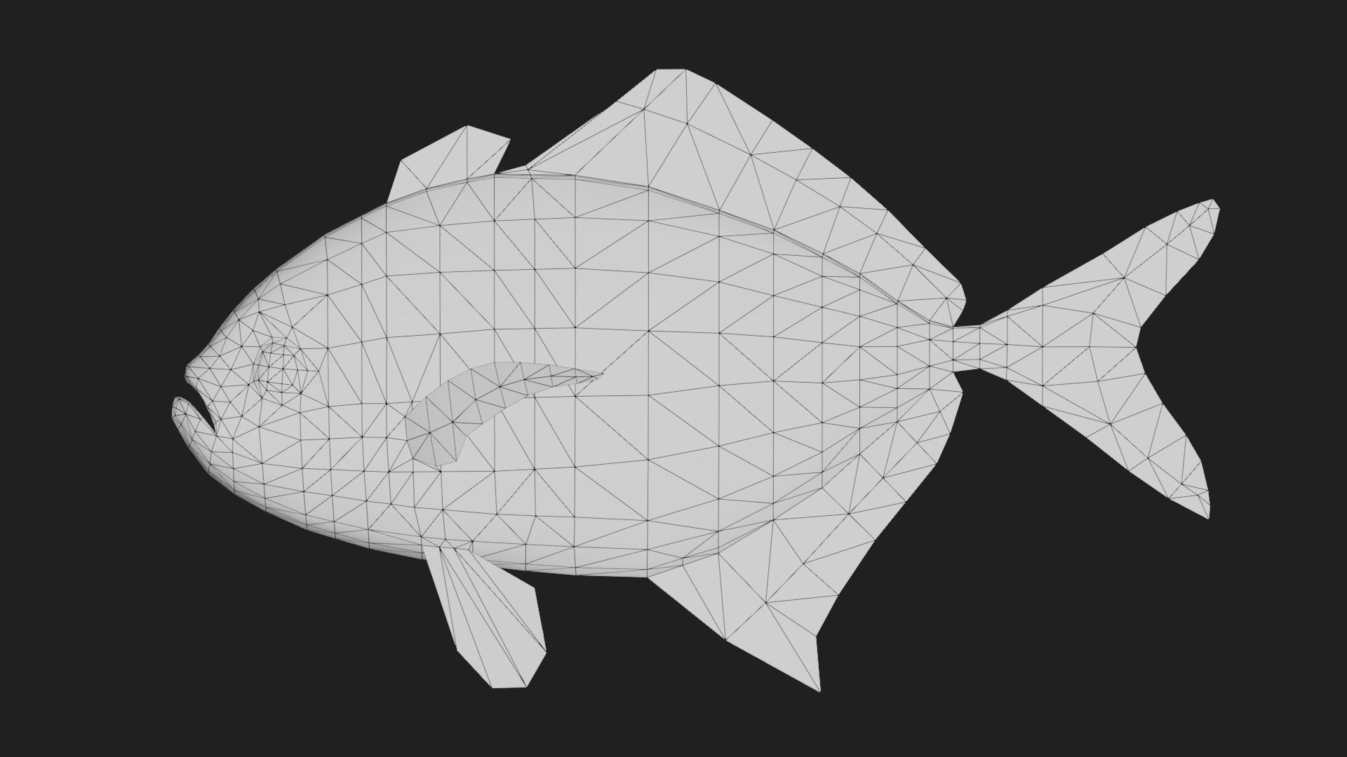 Trevally Low-poly 3D model_1