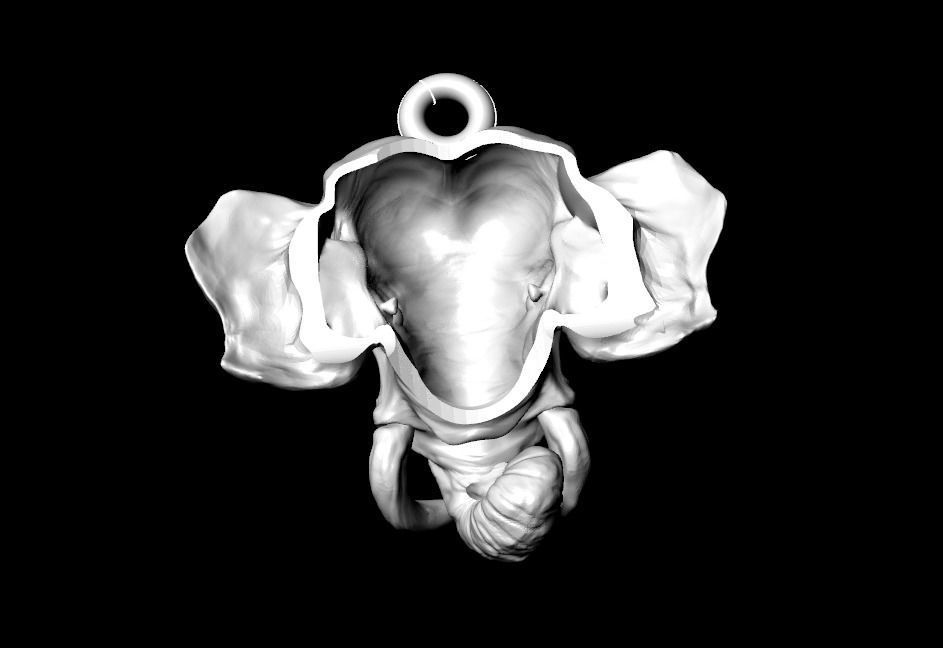 Elephant Head pendant 3D print model 3D print model_7