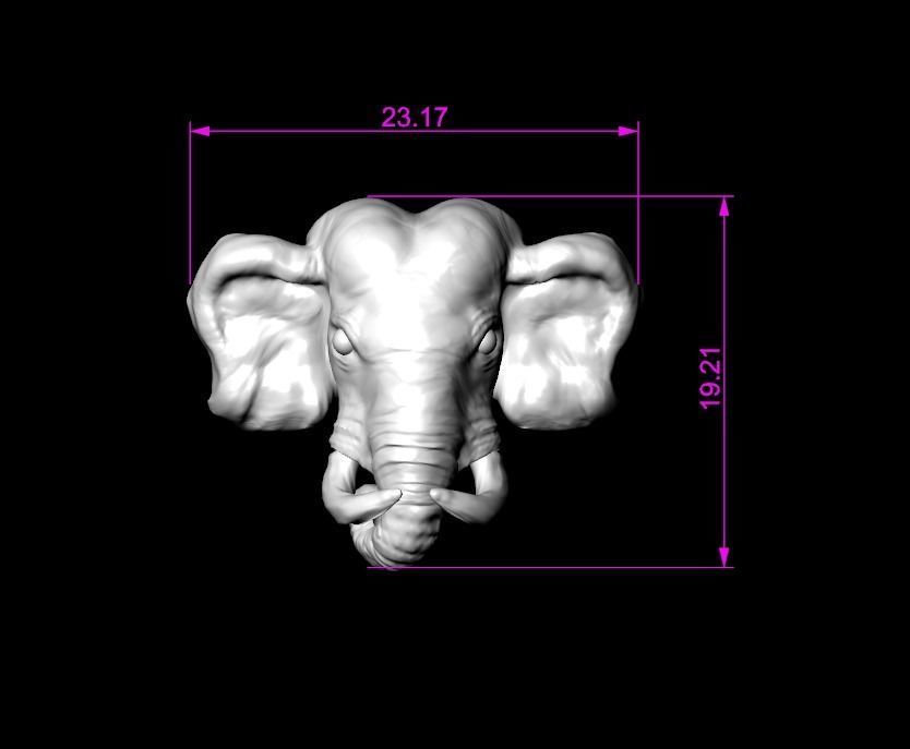 Elephant Head pendant 3D print model 3D print model_4