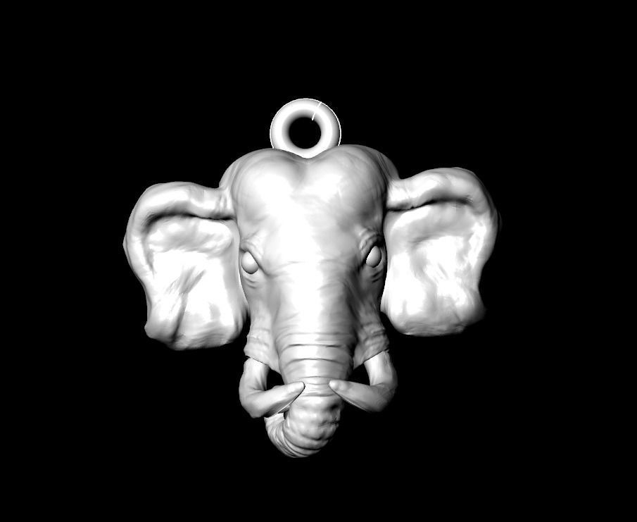 Elephant Head pendant 3D print model 3D print model_6