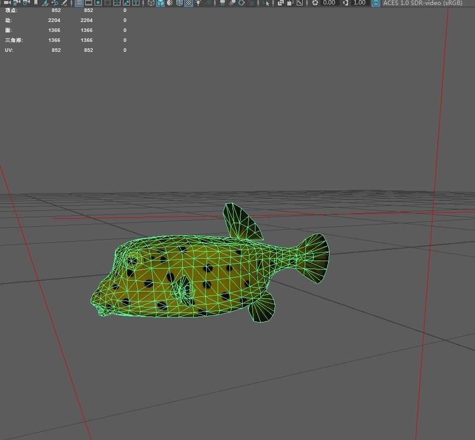Boxfish Low-poly 3D model_6