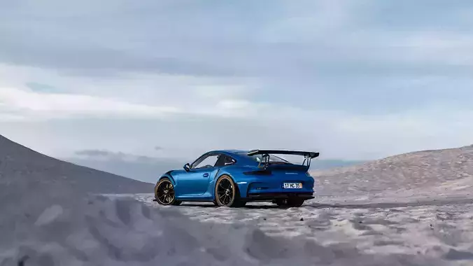 Beach Automotive Render Scene Cinema 4D and FBX File Textured  3D model