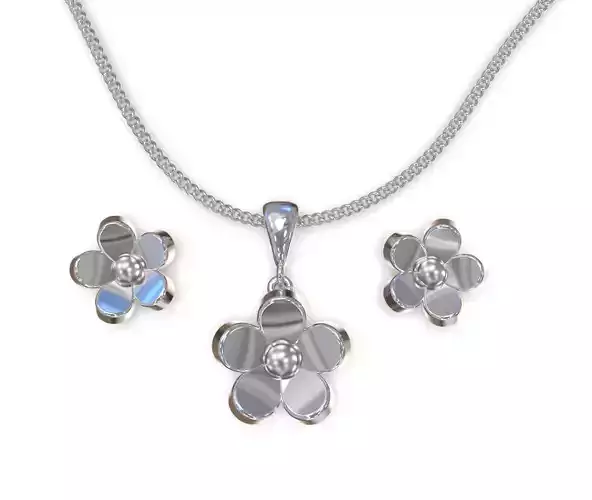 cute flower pendant and earrings
