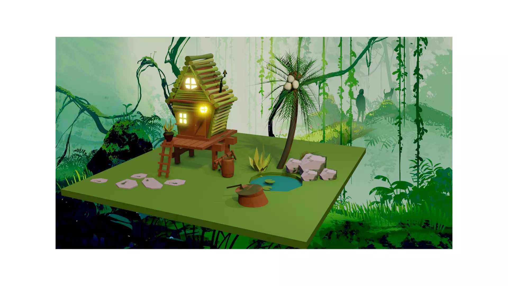 Jungle Home Low-poly 3D model