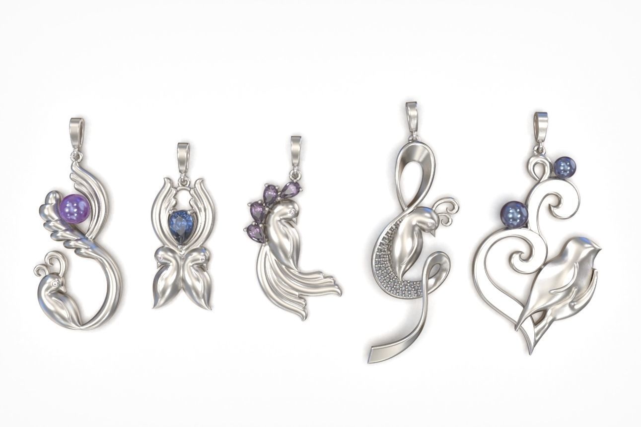 Bird Pendant 3D print model_4