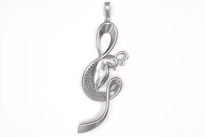 sol key not musical Bird Pendant