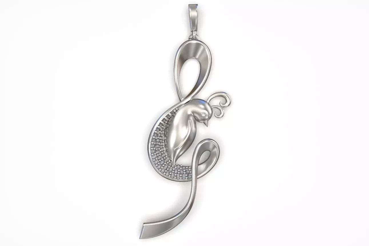 sol key not musical Bird Pendant 3D print model