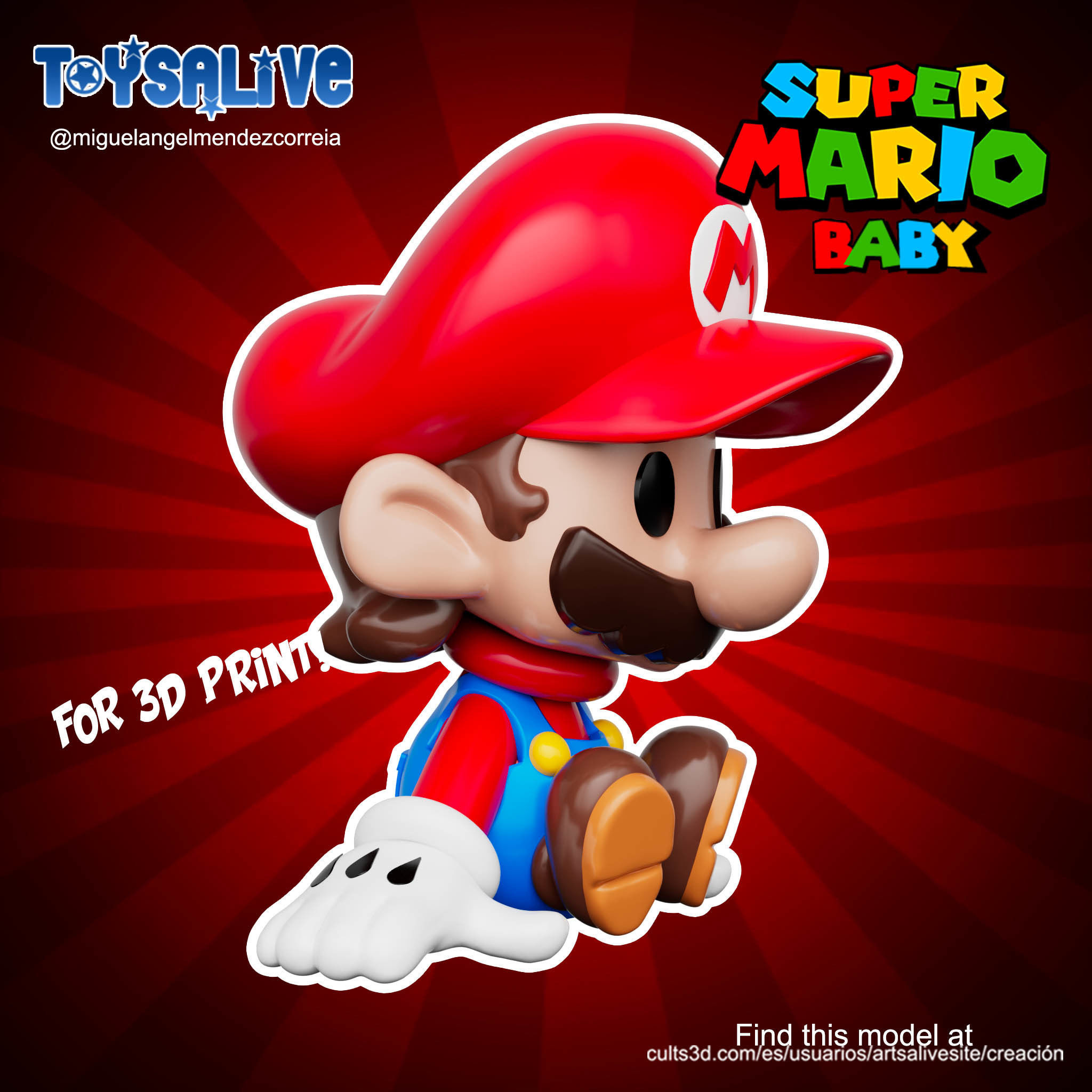SUPER MARIO BABY FOR 3D PRINT 3D print model_2
