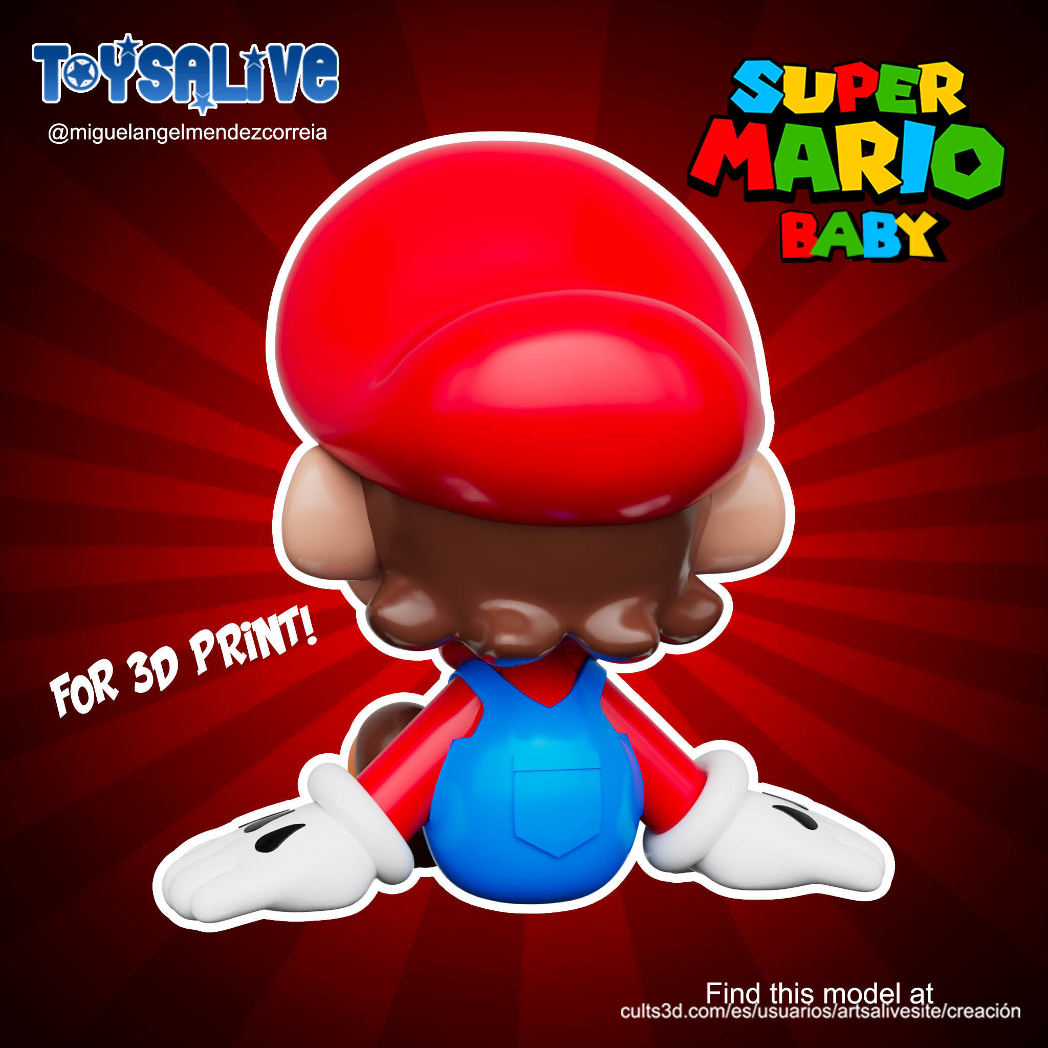 SUPER MARIO BABY FOR 3D PRINT 3D print model_3