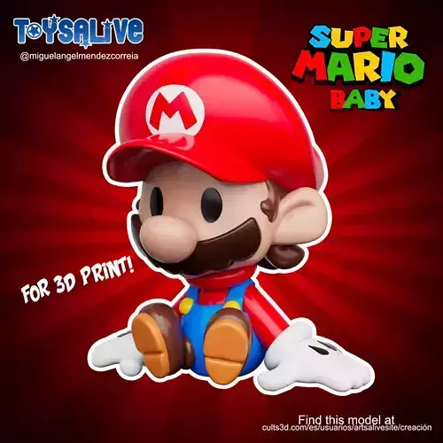 SUPER MARIO BABY FOR 3D PRINT 3D print model SUPER MARIO BABY FOR 3D PRINT 3D print model