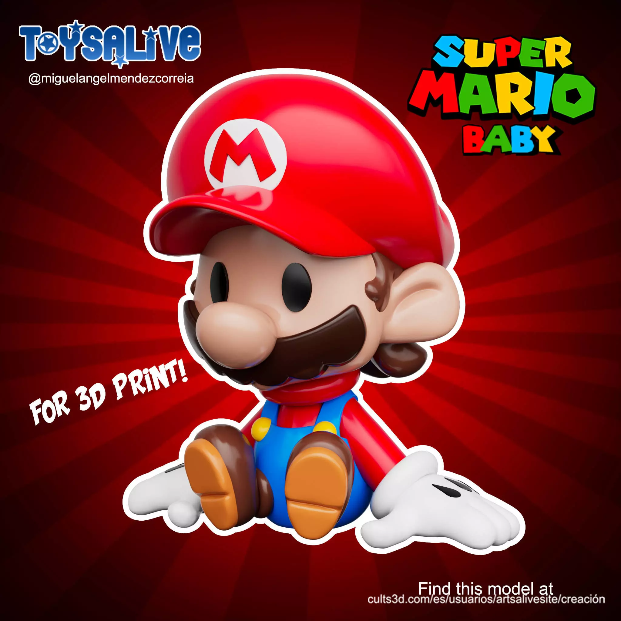 SUPER MARIO BABY FOR 3D PRINT 3D print model_0