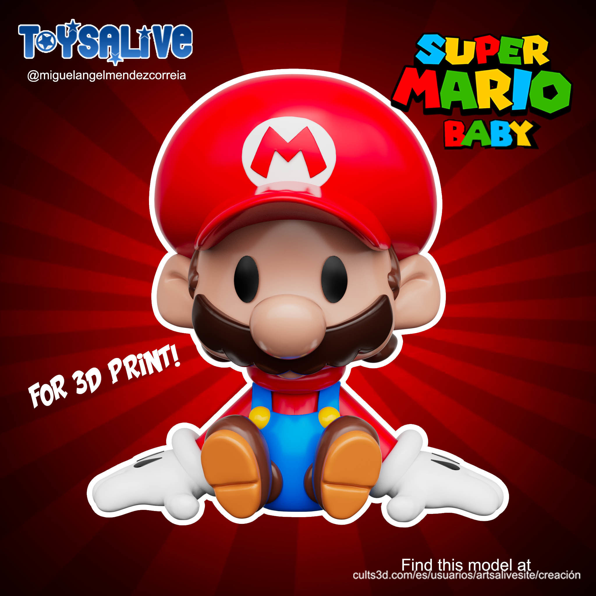 SUPER MARIO BABY FOR 3D PRINT 3D print model_1