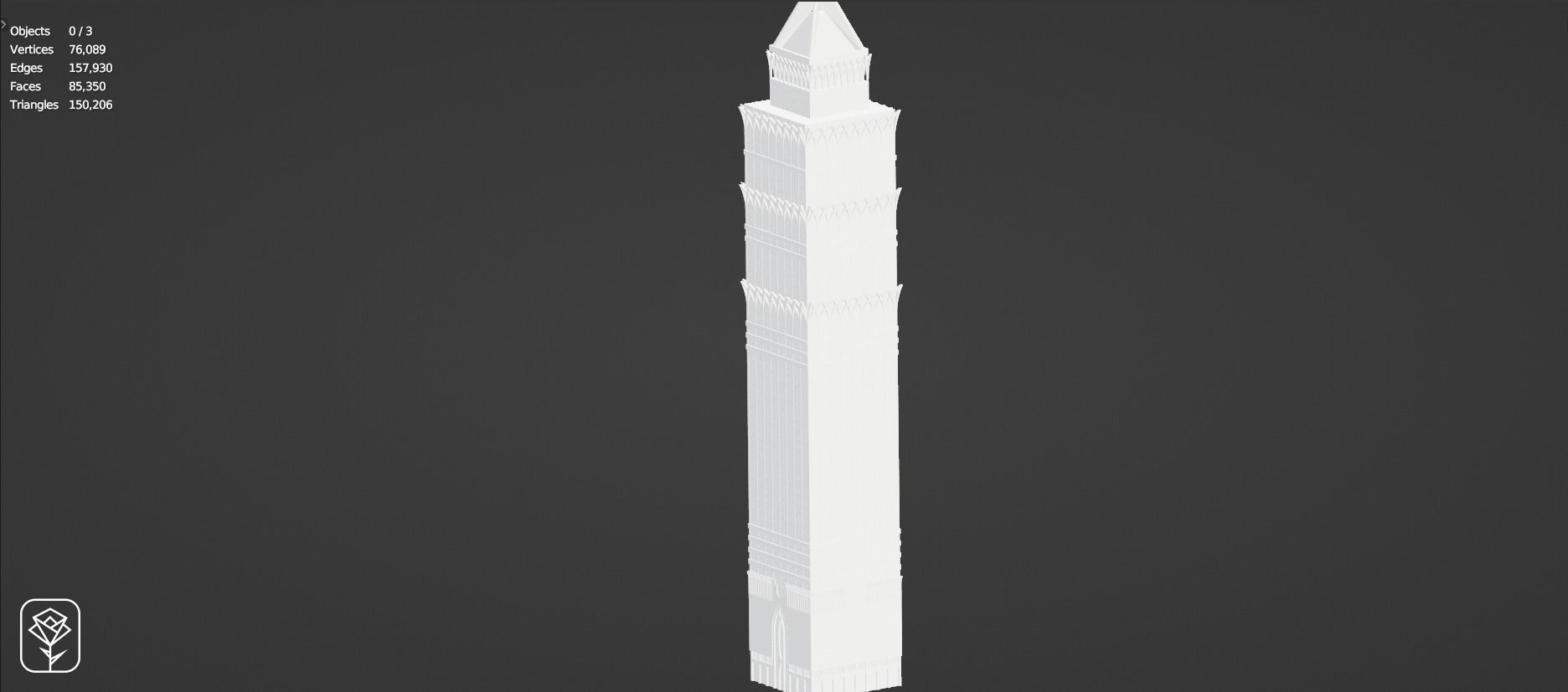Union Properties Tower Low-poly 3D model_4